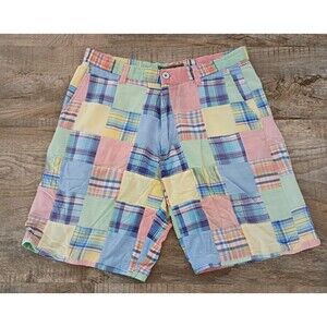 Siegfried Vintage men's madras preppy shorts 9"‎ Inseam Sz 34